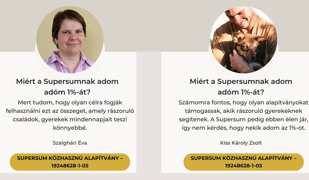 Miért adom a Supersumnak adóm 1%-át?