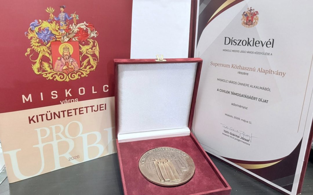 „A civilek támogatásáért” díjat kapta a Supersum Közhasznú Alapítvány